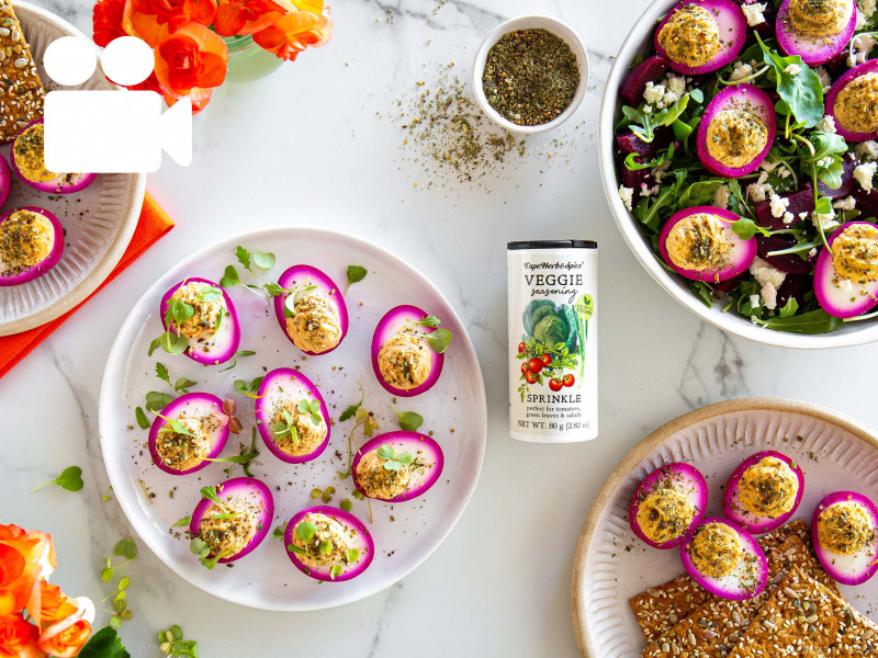 BEETROOT DEVILLED EGGS